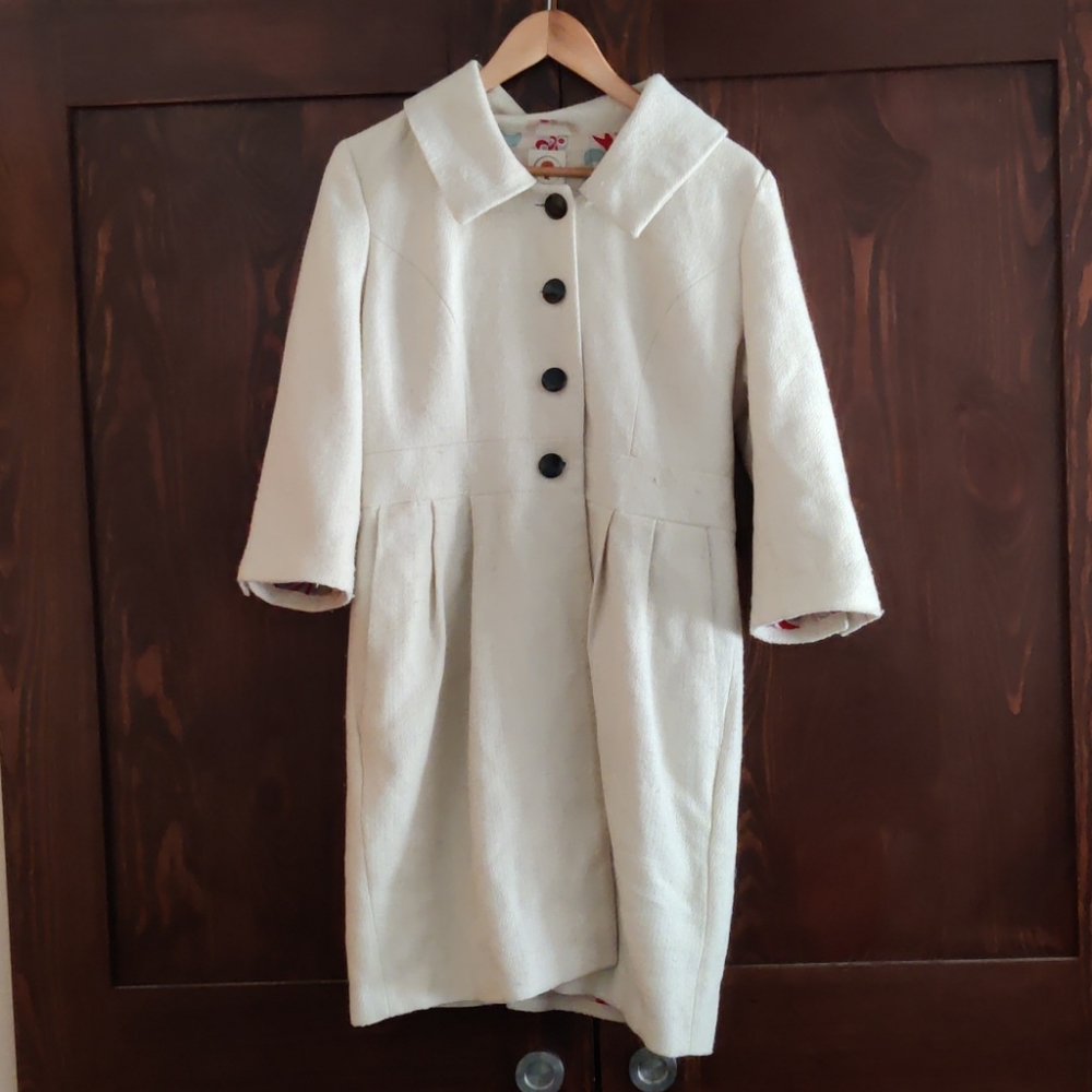 Cream Peacoat by Tulle